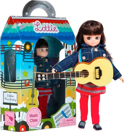 Kukull Lottie Doll Music Class, me kitarë, set muzikor, shumëngjyrëshe