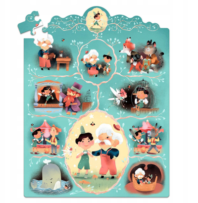 Puzzle për fëmijë DJECO Pinocchio, 54 copa, shumëngjyrësh