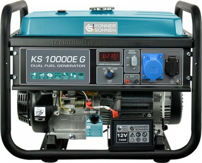 Gjenerator K&S Germany KS 10000E G, 8 kW, benzinë LPG, i zi