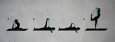 Rrip yoga Avento Yoga Strap, 250cm, pambuk, gri