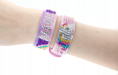 Set krijues byzylykësh Derform Unicorn KIDEA Diamond, kristale shumëngjyrëshe, madhësi universale