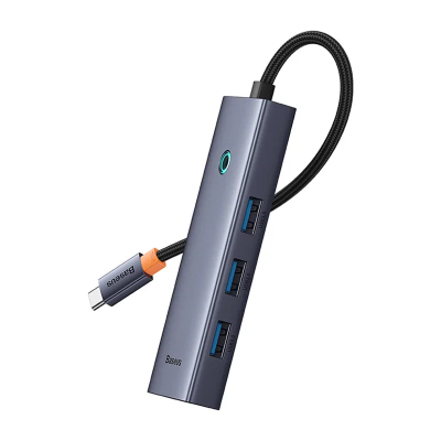 Hub USB C Baseus UltraJoy 5in1, 4x USB 3.0, HDMI 4K, gri