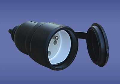 Prizë portative gome Elektro-Plast 51.70, 16A 2P+E, 230V, IP44, e zezë