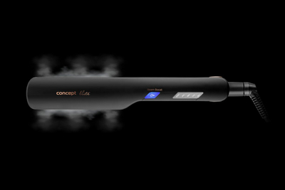 Piaster flokësh Concept Solution Elite Steam Boost VZ6010, me avull, ekran LED, ngjyrë zezë-kafe