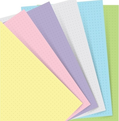 Fletë zëvendësuese për fletore Filofax Pastel Pocket, format A6, 60 fletë me pika, shumëngjyrëshe