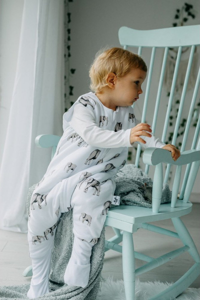 Thes gjumi për bebe PULP BAMBOO Big Elephants, 2 TOG, me çorape, nga 6m në 2.5v