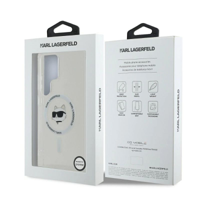 Kllëf telefoni Karl Lagerfeld IML Choupette Head MagSafe për Samsung Galaxy S25 Ultra, TPU, transparent