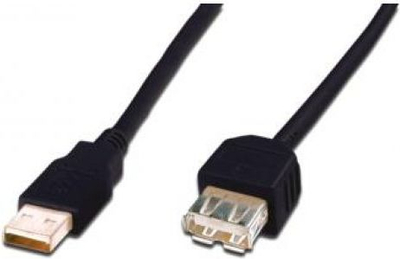 Кабел продолжувач USB Digitus AK-300202-050-S, USB A машки во USB A женски, 5 m, црн