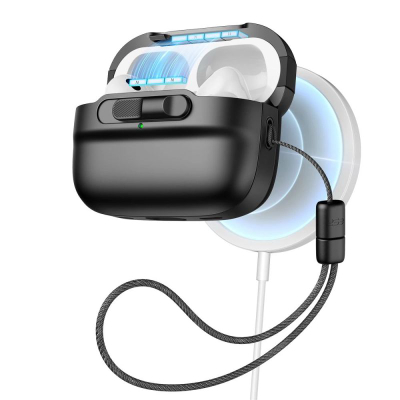 Etui për kufje ESR Pulse HaloLock për AirPods Pro 1/2, MagSafe, me rrip, e zezë