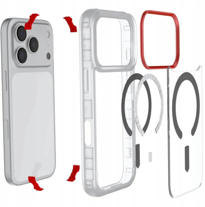 Kapak telefoni Ghostek Covert MagSafe për iPhone 17 Pro, TPU PC, me MagSafe, transparent