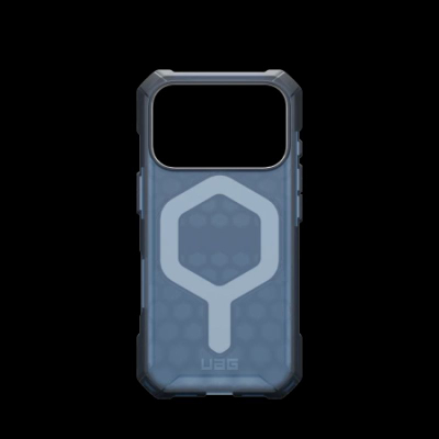 Kapotë telefoni UAG Essential Armor MagSafe për iPhone 17 Pro, mban mirë nga goditjet, blu transparente