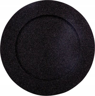 Pjatë dekorative Fééric Lights and Christmas Round, plastike 33cm, e zezë me shkëlqim