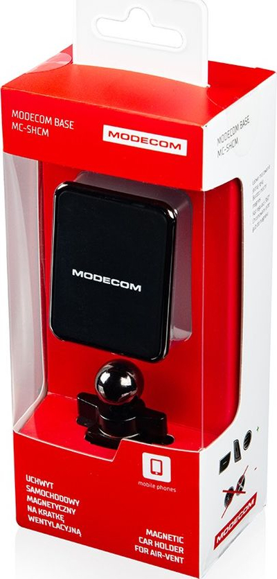 Mbajtëse magnetike për makinë Modecom UT-MC-SHCM-01, për grilë ajrimi, rrotullim 360°, e zezë