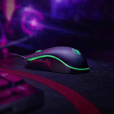 Mouse gaming Niceboy ORYX M220 Zen, 4200 DPI, USB, i zi me të kuqe