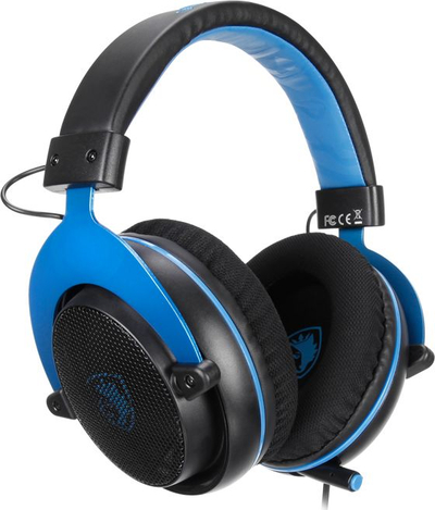 Гејмерски слушалки Sades Mpower, со микрофон, over ear, сино и црно