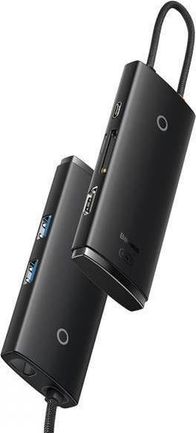 HUB USB C Baseus 6 në 1, HDMI, 3x USB 3.0, gri