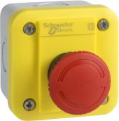 Kuti me buton emergjence Schneider Electric XALEK1701, 1NO, IP65, e verdhë