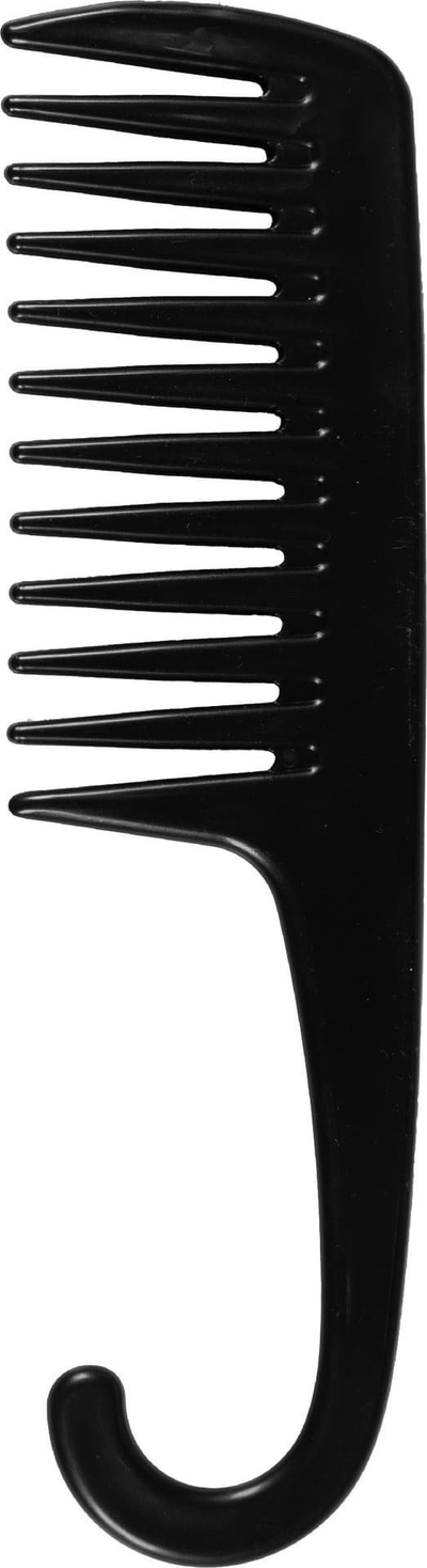 Krëhër flokësh Top Choice Wide Comb, për maska dhe trajtime, plastik, i zi
