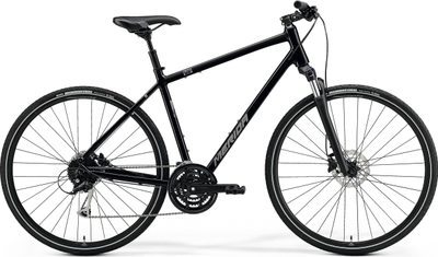 Хибриден велосипед Merida Crossway 100, алуминиумска рамка, диск кочници, црн