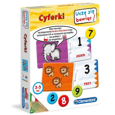 Lojë puzzle edukative Clementoni Cyferki, numrat 1‑9, për kalamaj 3‑5 vjeç, shumëngjyrëshe