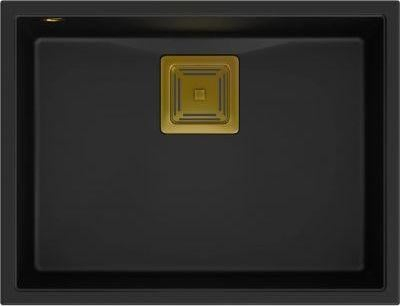 Lavaman kuzhine Quadron DAVID 50, GraniteQ, montim undermount, pure carbon me elemente të arta