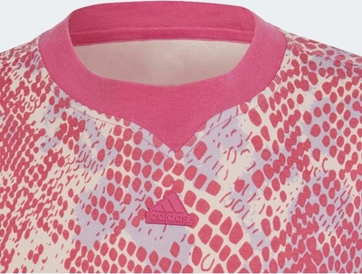 Bluzë Adidas FI Allover Print SWT Jr HR5828, për fëmijë, me print total, rozë