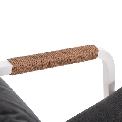 Karrige tarrace Maerly HM6051.01, alumin, 55.5x62.5x85 cm, e bardhë me jastëkë antracit