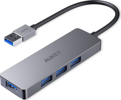 Hub USB Aukey CB-H3, 4 porta, 5 Gbps, ngjyrë argjendtë