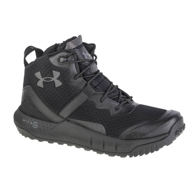 Çizme taktike Under Armour UA Micro G Valsetz Zip Mid, me shkumë Micro G, me taban që s’rrëshqet, ngjyrë e zezë