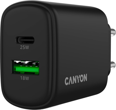Karikues mural CANYON OnCharge 250, 25W, 1x USB C PD 1x USB A QC, i zi