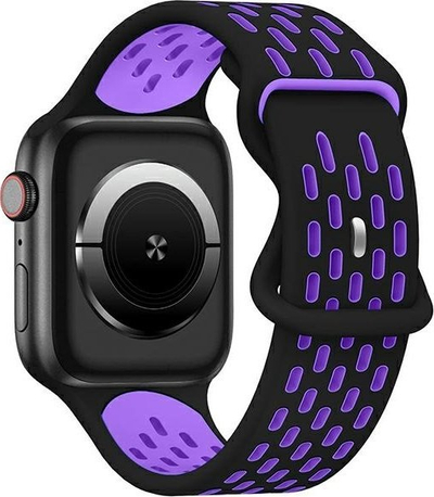 Rrip ore Beline për Apple Watch New Sport Silicone, 42/44/45/49mm, silikoni, i zi lejla