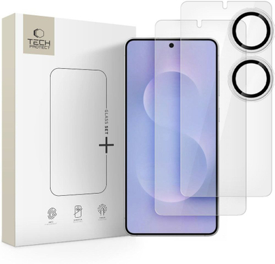 Xham mbrojtës Tech-Protect Glass Set+ për Galaxy S25 Edge, 3 copë, transparent