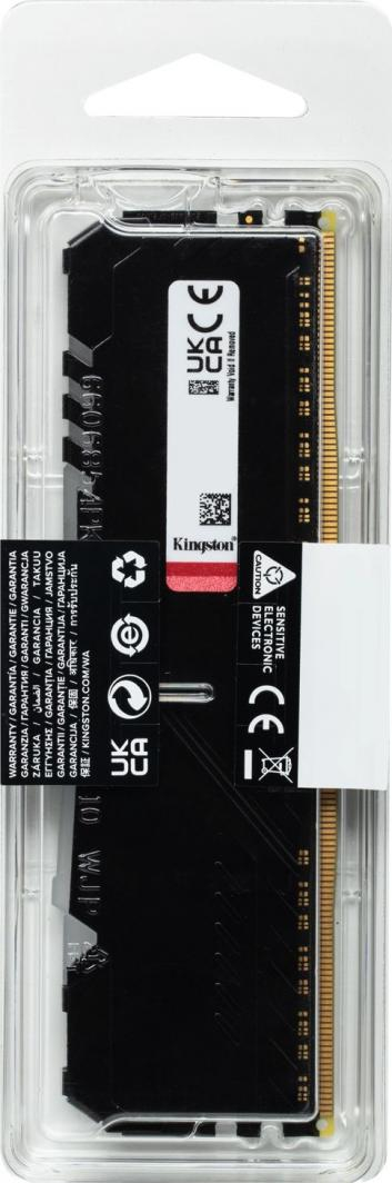 Memorie Kingston Fury Beast RGB, DDR4, 8 GB, 3600 MHz, CL17, KF436C17BBA/8