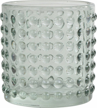 Mbajtës qiriri GLASS Celadon, xham, me motiv të fryrë, jeshil
