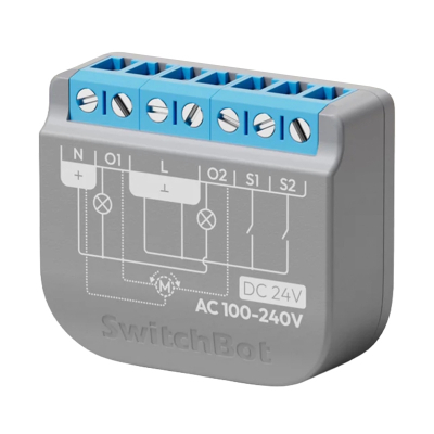 Rilé inteligjent SwitchBot Relay Switch 2PM, 2 kanale, Wi Fi Bluetooth Matter, gri