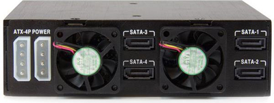 Мобилен рек StarTech 4 Bay Backplane за 2,5\" SATA SAS дискови, црн