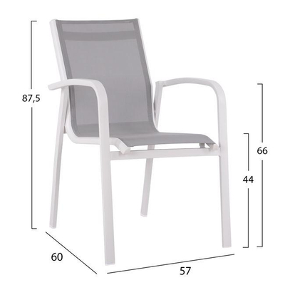 Set Tavolinë + 4 karrige alumini HM10598.01, bardhë