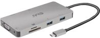 Club3D HUB USB-C 9v1, HDMI, VGA, 2x USB-A Gen1, RJ45, SD, PD 100W