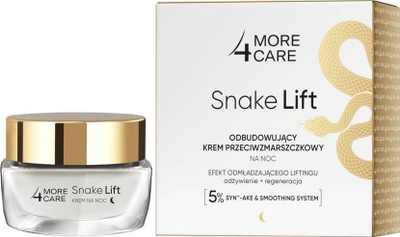 Ноќен крем за лице More4Care Snake Lift Anti Wrinkle, 50 ml, против брчки