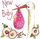 Честитка New Baby Pink Stork, 160 x 160mm, розова