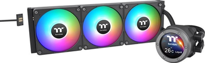 Sistem ftohje me ujë për procesor Thermaltake TH360 V2 Ultra EX ARGB, radiator 360mm, ekran LCD 2.1", i zi
