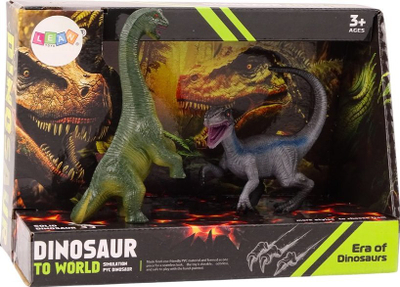 Set lodrash dinosauri Brachiosaurus Velociraptor, 2 copë, shumëngjyrëshe