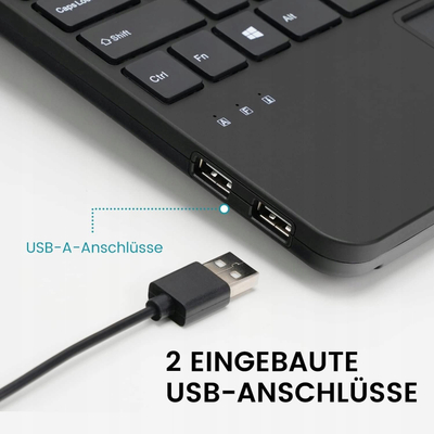 Tastierë Perixx PERIBOARD-525 H DE, QWERTZ gjerman, me touchpad, e zezë