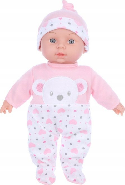 Kukull bebe Lean Toys, me zë, rozë