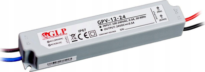 Furnizues LED GPL 12W 24V, IP67, gri