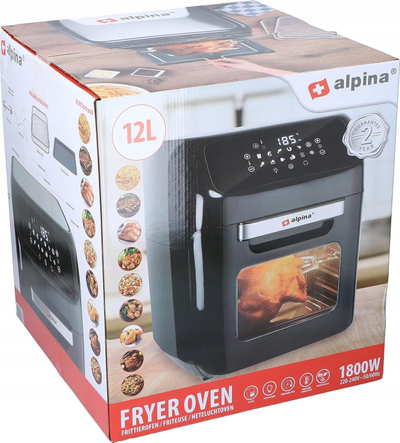 Furrë ajri Alpina Air Fryer Oven, 12L, 1800W, e zezë