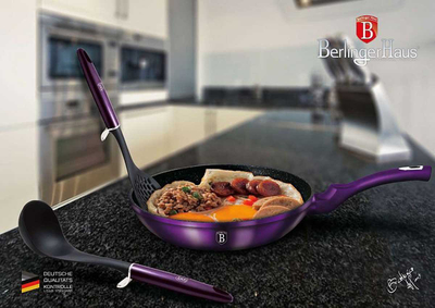 Set tiganësh Berlinger Haus BH-7104, 3 copë, titanium, vjollcë