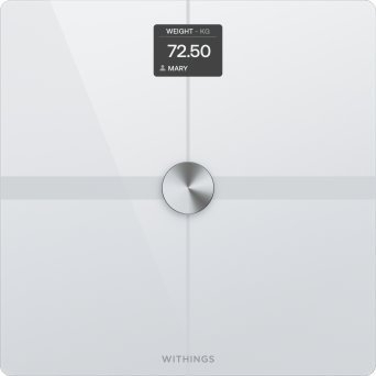Паметна вага Withings Body Smart, Wi‑Fi и Bluetooth, напредни мерења на телото, бела