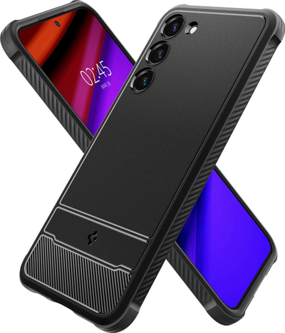 Mbulesë telefoni Spigen Rugged Armor, për Samsung Galaxy S23 6.1", TPU i butë, e zezë