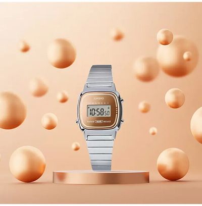 Orë dore për femra Casio Collection Vintage Mini LA670WES-4AEF (011), e argjendtë